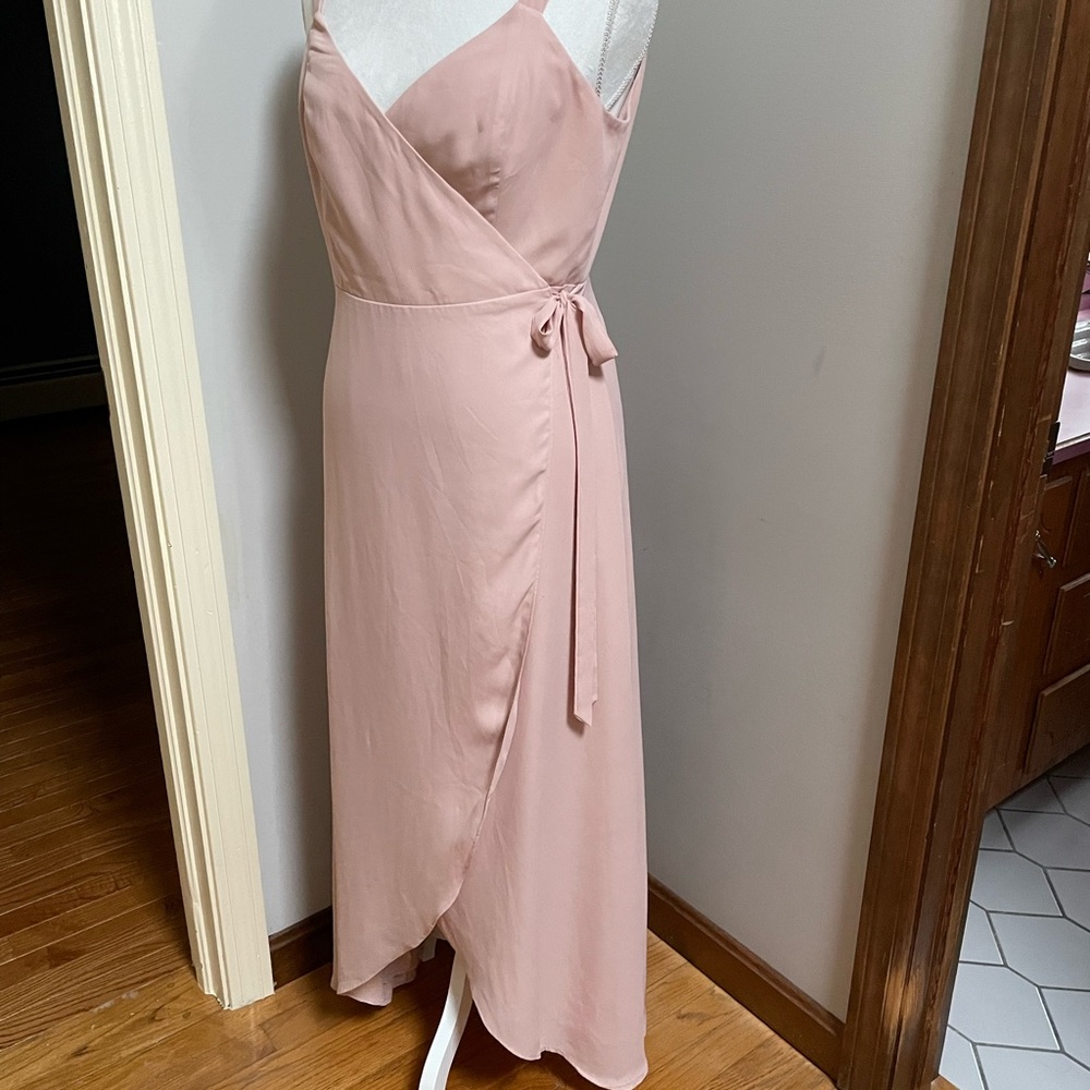Mariah Wrap Women Bridesmaid Dress, Dasty Blush, Size XL -- Show Me Your Mumu